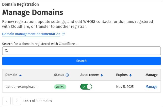 Confirm domain registration