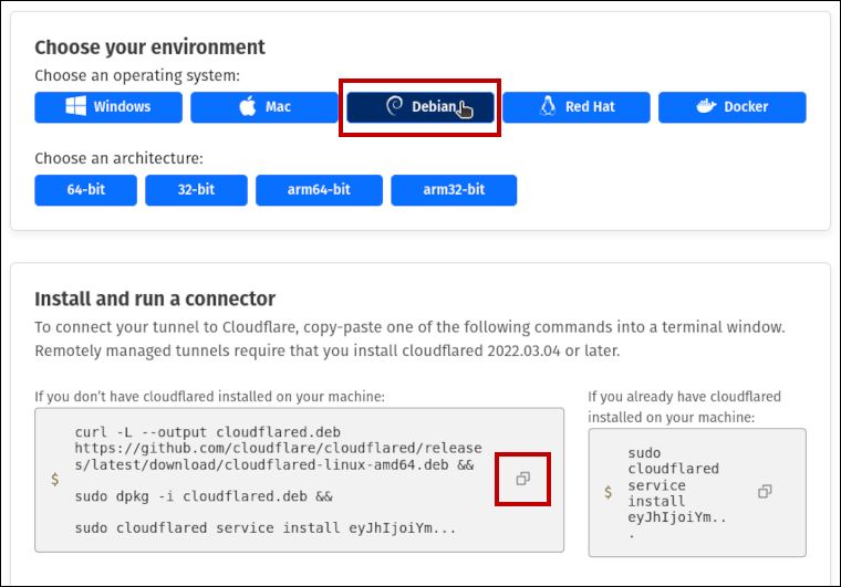 Select and copy Connector code