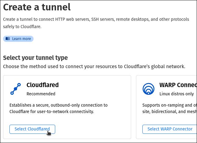 Create Cloudflared Tunnel